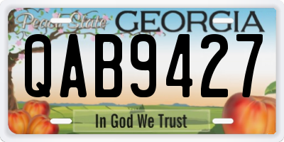 GA license plate QAB9427