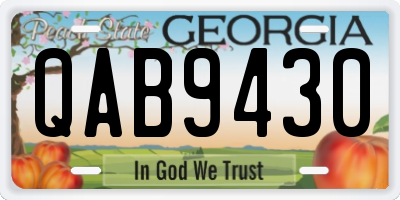 GA license plate QAB9430