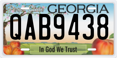 GA license plate QAB9438