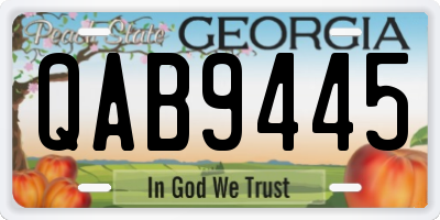 GA license plate QAB9445
