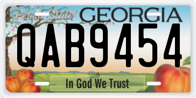GA license plate QAB9454