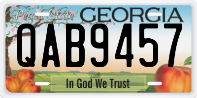 GA license plate QAB9457