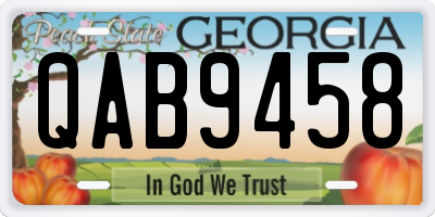 GA license plate QAB9458