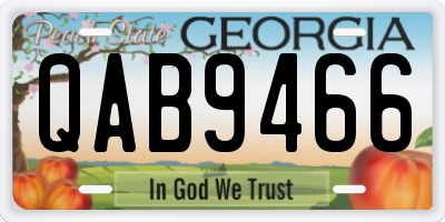 GA license plate QAB9466