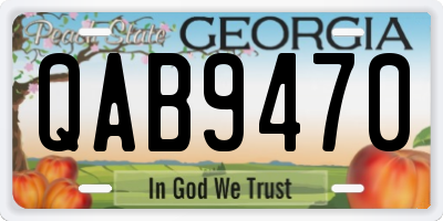 GA license plate QAB9470