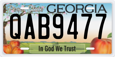 GA license plate QAB9477