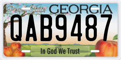 GA license plate QAB9487