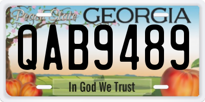 GA license plate QAB9489