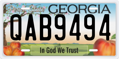 GA license plate QAB9494