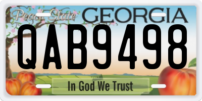 GA license plate QAB9498