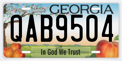GA license plate QAB9504