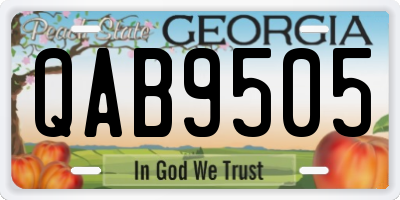 GA license plate QAB9505