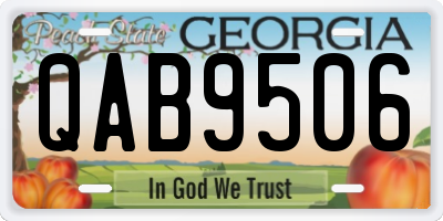 GA license plate QAB9506
