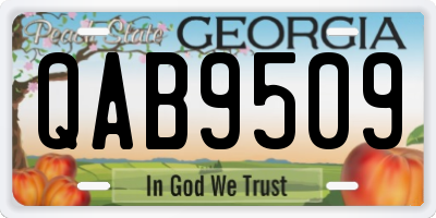 GA license plate QAB9509