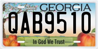 GA license plate QAB9510