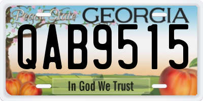 GA license plate QAB9515