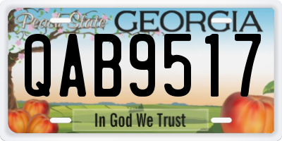 GA license plate QAB9517