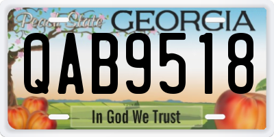 GA license plate QAB9518