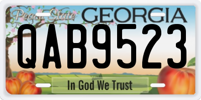GA license plate QAB9523