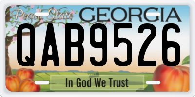 GA license plate QAB9526