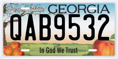 GA license plate QAB9532