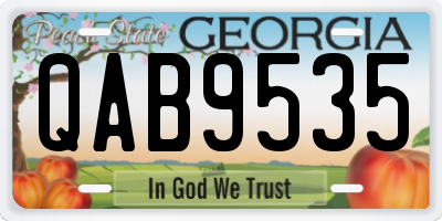 GA license plate QAB9535