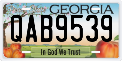 GA license plate QAB9539