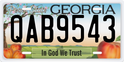 GA license plate QAB9543