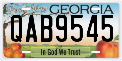 GA license plate QAB9545