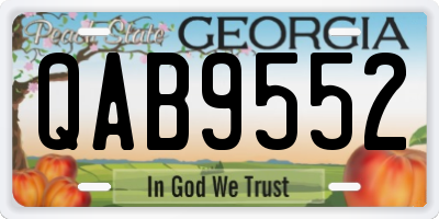 GA license plate QAB9552