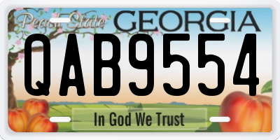 GA license plate QAB9554