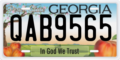 GA license plate QAB9565