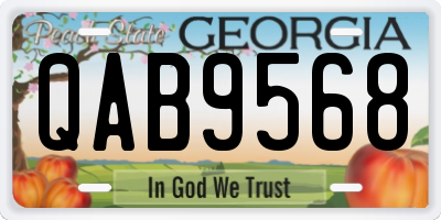 GA license plate QAB9568