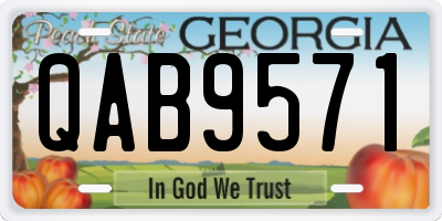 GA license plate QAB9571