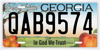 GA license plate QAB9574
