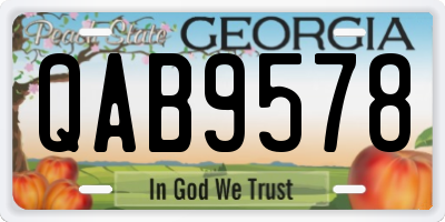 GA license plate QAB9578