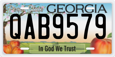 GA license plate QAB9579