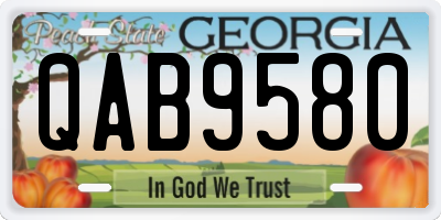 GA license plate QAB9580