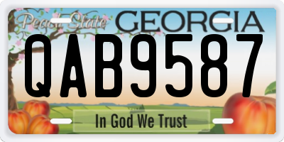GA license plate QAB9587