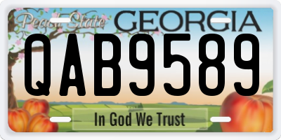 GA license plate QAB9589