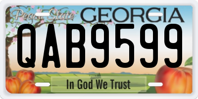 GA license plate QAB9599