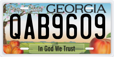 GA license plate QAB9609
