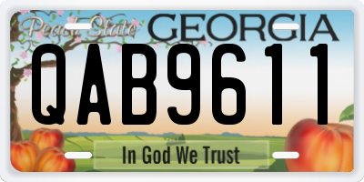 GA license plate QAB9611
