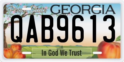 GA license plate QAB9613