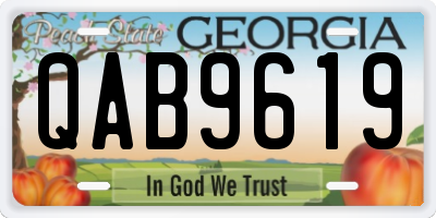 GA license plate QAB9619