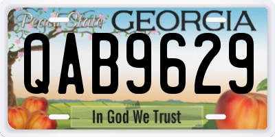 GA license plate QAB9629