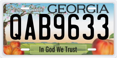 GA license plate QAB9633