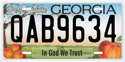 GA license plate QAB9634