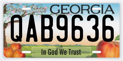 GA license plate QAB9636