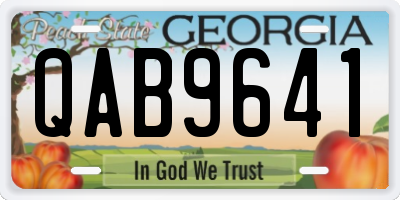 GA license plate QAB9641